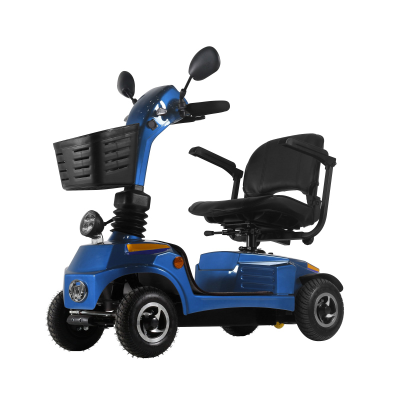 Scooter de movilidad compacto con llantas de aluminio para ir de compras