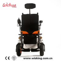 Hospital ancianos silla de ruedas eléctrica ajustable en altura con ruedas reposapiés y reposacabezas