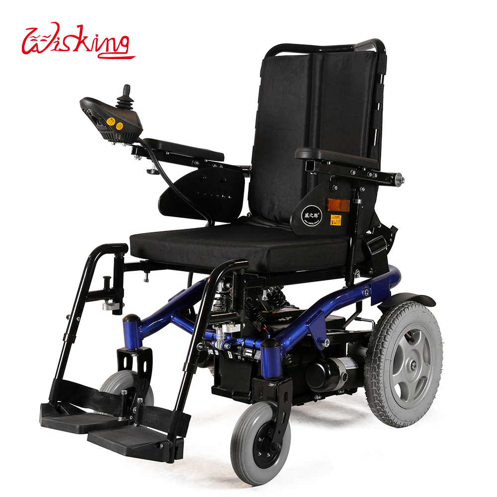 Silla de ruedas de potencia media con tres suspensiones para discapacitados